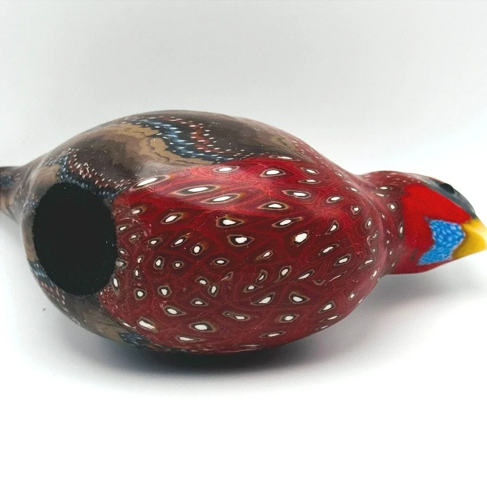 Vintage Hand Painted Pheasant Wax Candle Game Bird Figurine Hunting Cabin Decor